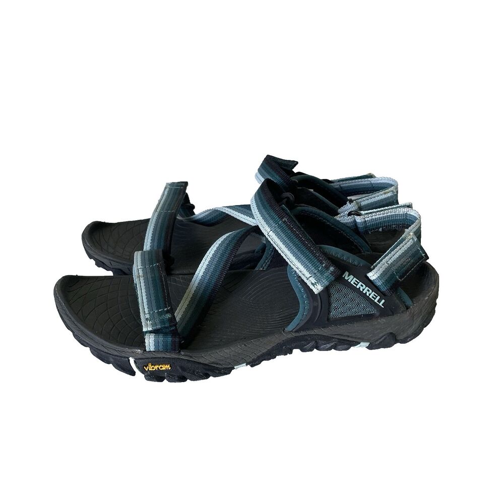 Merrell All Out Blaze Web Sandals Hiking Outdoor Gorpcore Blue Gray Wmn's Size 9